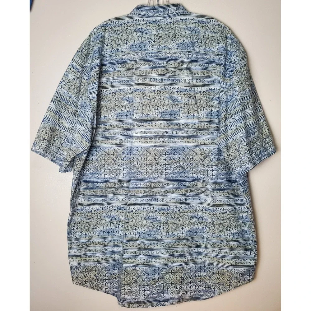 Vintage Banana Republic Safari Travel Short Sleeve Button Abstract Shirt Mens XL